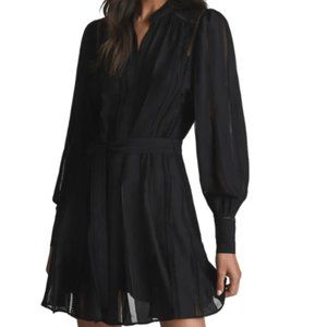 Reiss Harriet Lace Inset Long Sleeve Dress